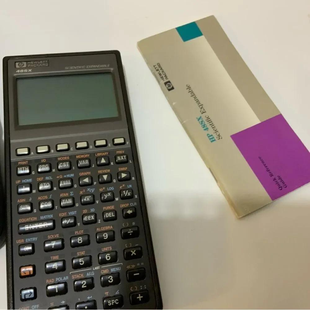 Vintage Hewlett Packard HP 48SX Graphing Calculator HP soft case and manual